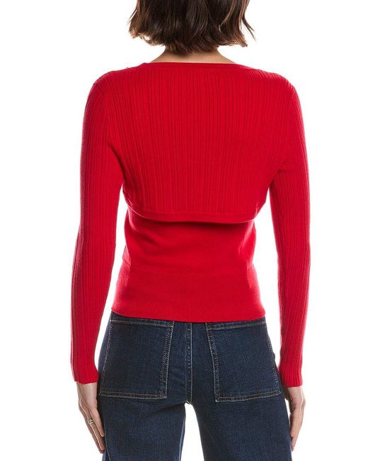 L'Agence Red 2Pc Nara Tank & Shrug Set