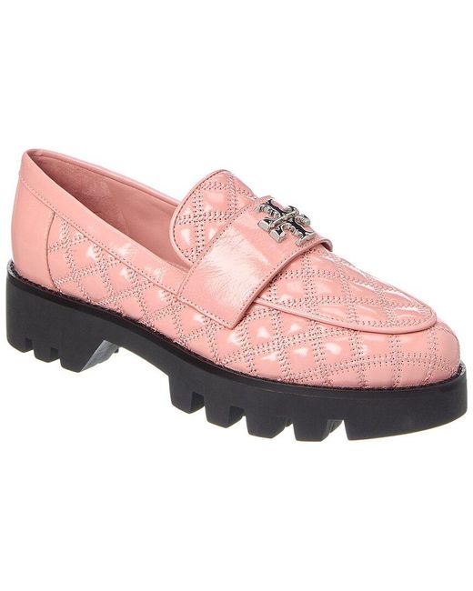 Tory Burch Mini Everly Chunky Leather Loafer in Pink | Lyst