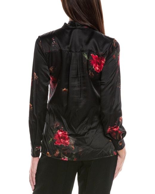 AllSaints Black Toni Silk-Blend Shirt