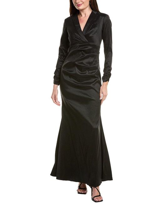 princess polly baby blue dress Adrianna Papell Stretch Taffeta Tuxedo Dress in Black