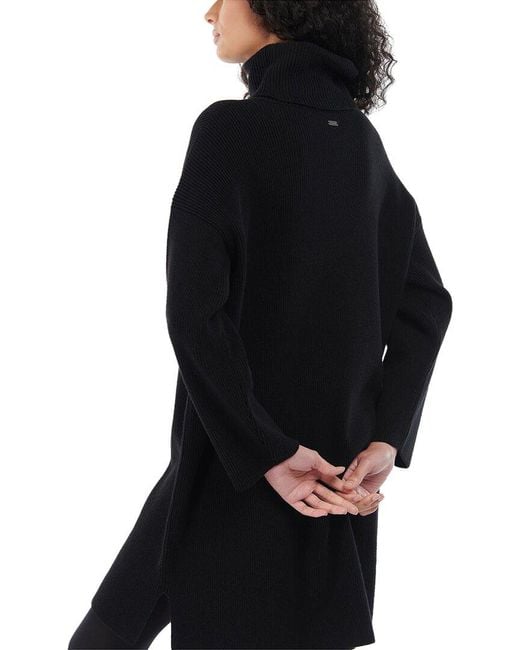 Barbour Black Stitch Wool-blend Mini Dress
