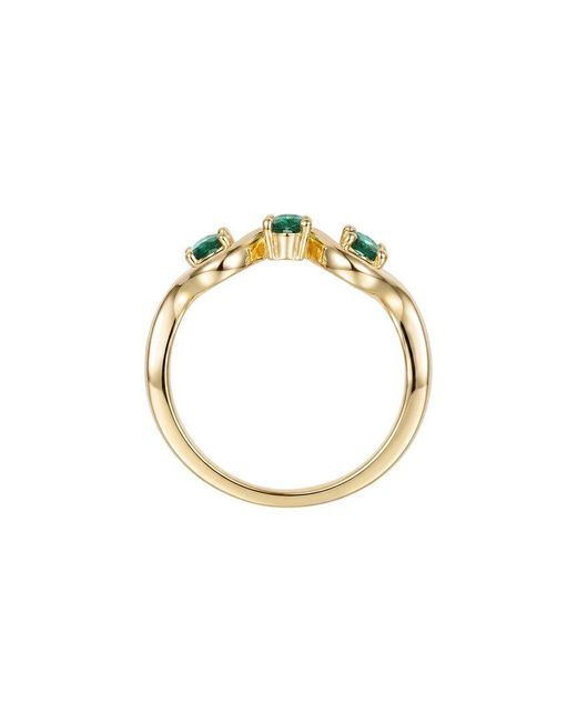 Genevive Jewelry Metallic Rachel Glauber 14K Plated Cz Three Stone Ring
