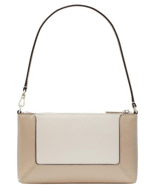 Kate Spade Natural Lena Colorblocked Pebbled Leather Convertible Wristlet