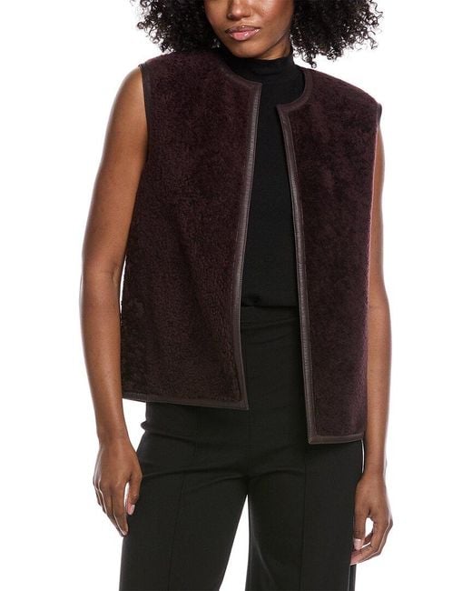 Theory Black Shearling Vest