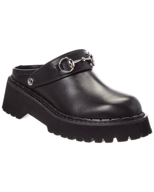 Gucci Black Horsebit Leather Mule
