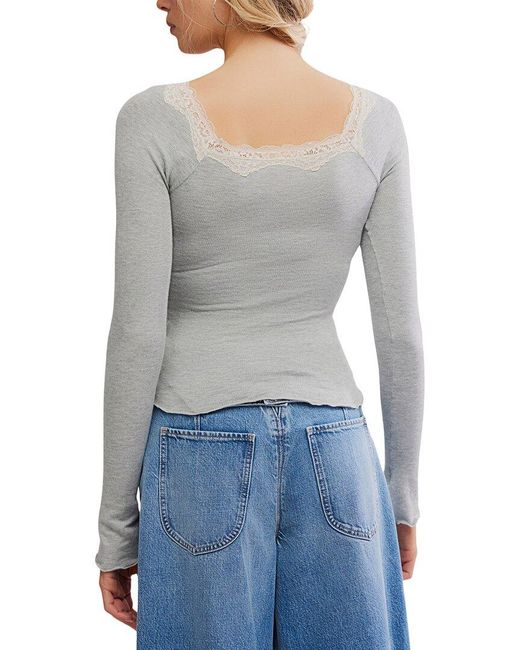 Free People Blue Oh My Darling Top