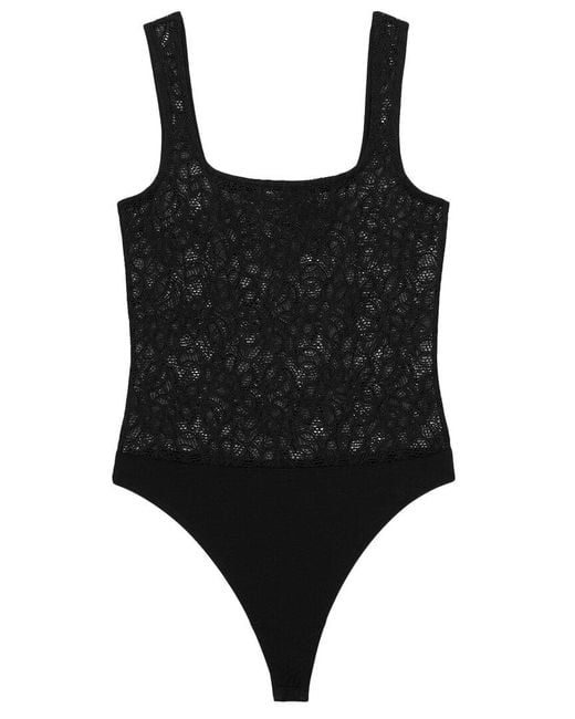 Reiss Black Tia Lace Bodysuit