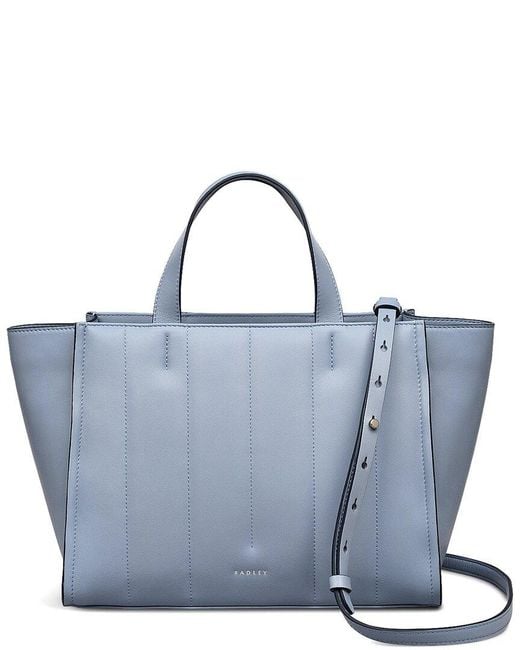 Radley Blue Radley Medium Zip Top Grab Leather Tote