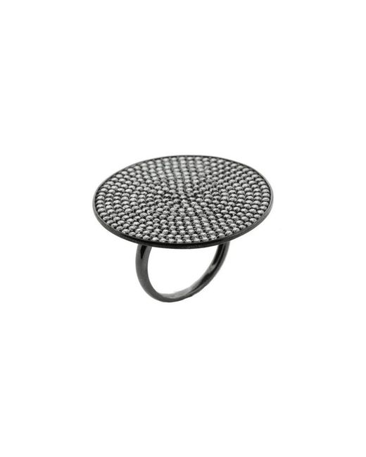 Suzy Levian Gray Silver Cz Ring