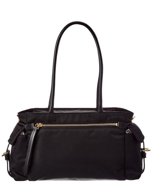 Prada Black Medium Nylon & Leather Shoulder Bag
