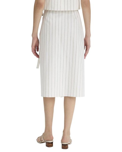 Vince White Seedling Stripe Wrap Skirt