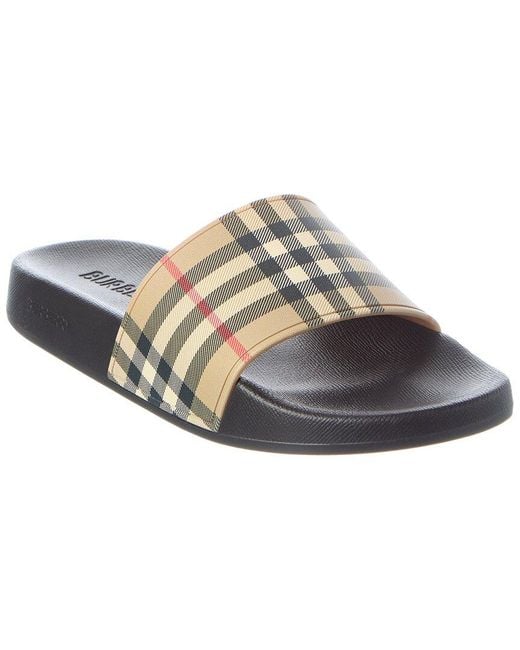 Burberry Gray Rubber Check Slide