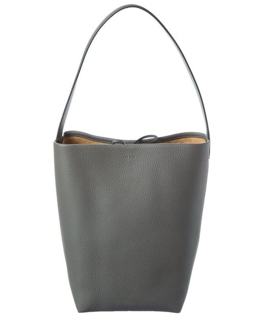 The Row Gray Park N/S Medium Leather Tote