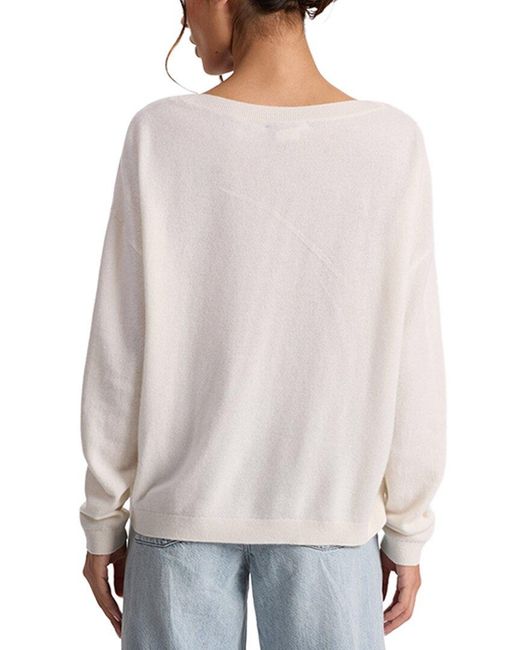 Alice + Olivia White Williams Easy Cashmere-Blend Pullover