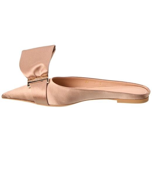 Ferragamo Pink Emii T Satin Flat