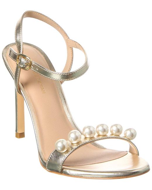 Stuart Weitzman Metallic Juliette 75 Leather Sandal