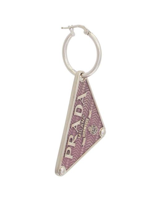 Prada Metallic Logo Earring