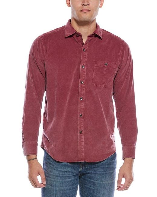Tommy Bahama Red Coastline Cord Sun Fade Shirt for men
