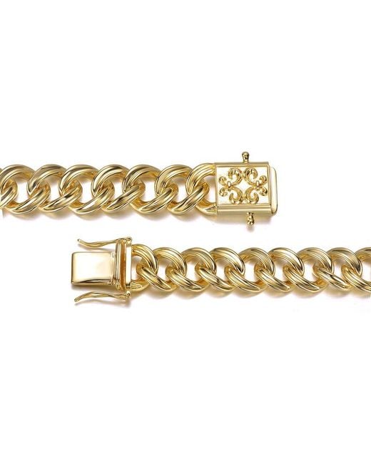Genevive Jewelry Metallic Rachel Glauber 14K Plated Curb-Link Bracelet for men