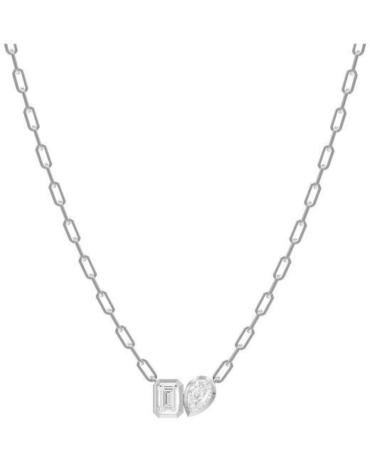 Lab Grown Diamonds Metallic 14K 1.70 Ct. Tw. Lab-Grown Diamond Necklace