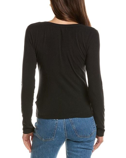Z Supply Black Second Skin Scoop Neck Top