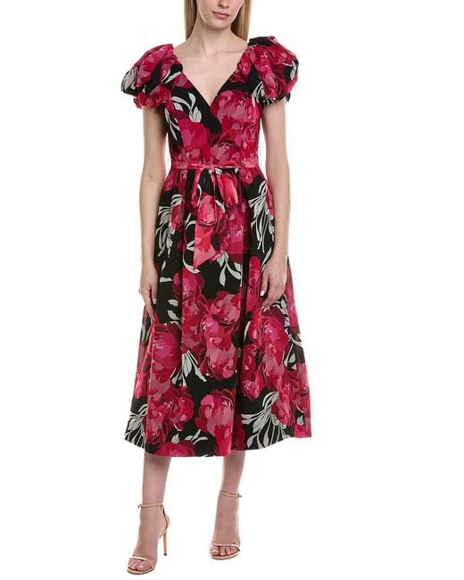 Teri Jon Red Midi Dress