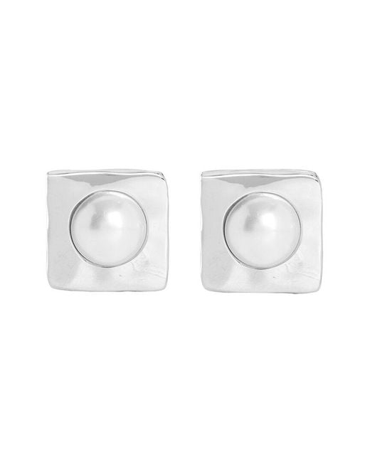 retroféte White Stud Earrings