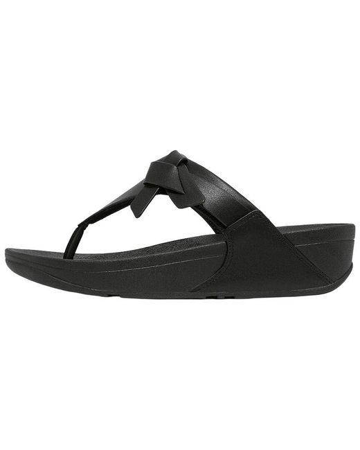 Fitflop Black Toe-Post Leather Sandal