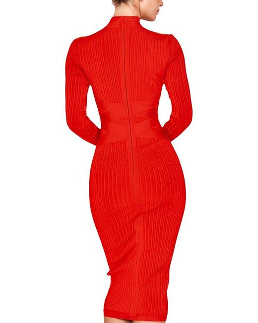AMINA GLAM Red Midi Dress
