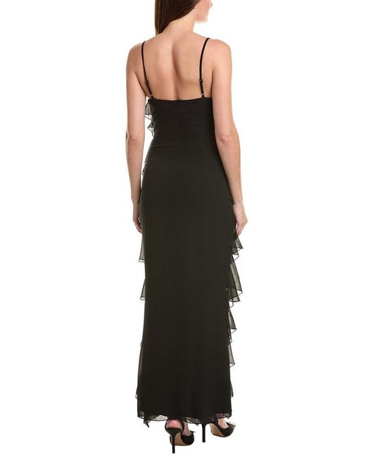 AREA STARS Black Riza Ruffle Dress