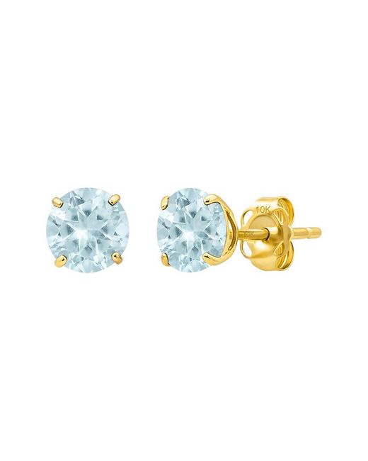 MaxColor Blue 14K 1.20 Ct. Tw. Aquamarine Stud Earrings
