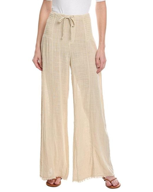 XCVI Natural Gauze Linen-Blend Kaj Wide Leg Pant
