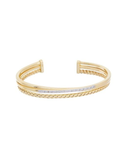 Meshmerise Metallic 18K Plated 0.15 Ct. Tw. Diamond Mesh Bangle