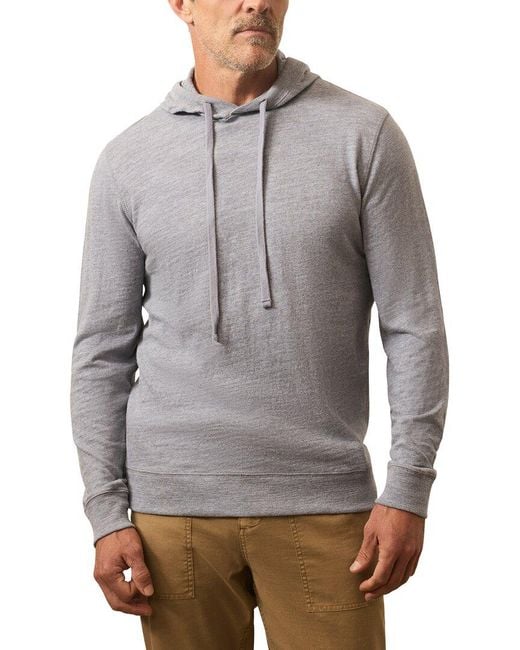 Faherty Brand Gray Sunwashed Slub Hoodie for men