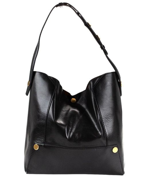 Stella McCartney Black Leather Popper Tote (Authentic Pre-Owned)