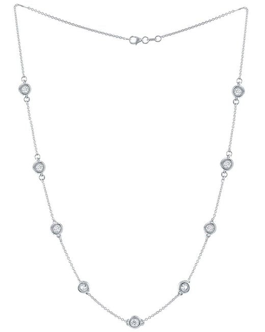 Diana M White 14K 2.70 Ct. Tw. Diamond Station Necklace