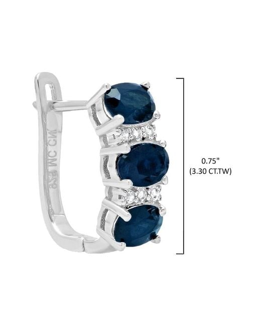 MaxColor Blue 3.60 Ct. Tw. Sapphire Hoops