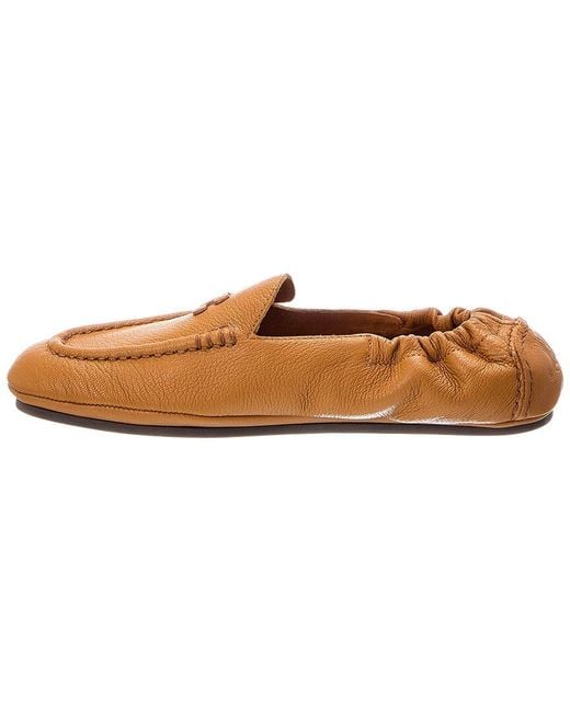 Céline Brown Logo Leather Loafer