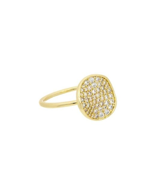 Rachel Glauber Metallic 14K Plated Cz Cocktail Ring