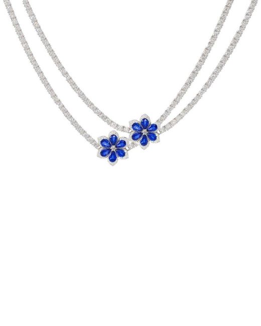 Diana M Blue Fine Jewelry 18K 31.18 Ct. Tw. Diamond & Sapphire Necklace