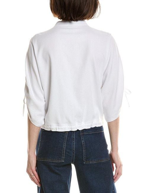 Nicole Miller White Linen-Blend Jacket