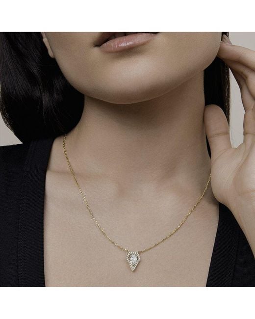 Lab Grown Diamonds Metallic 14K 1.46 Ct. Tw. Lab-Grown Diamond Pendant Necklace