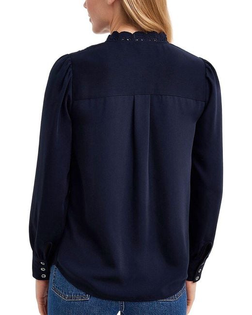 Draper James Blue Covered Placket Button Down