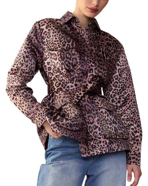 Cynthia Rowley Red Satin Safari Jacket