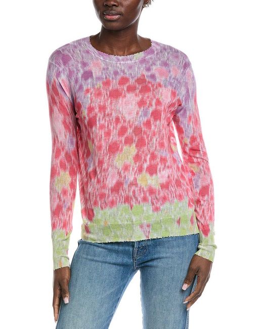 Autumn Cashmere Red Gradient Distressed Top