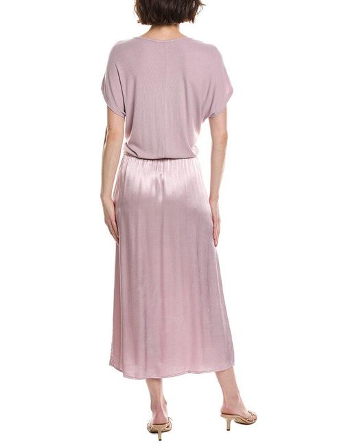 Michael Stars Pink Siobhan Twist Front 2-In-1 Midi Dress
