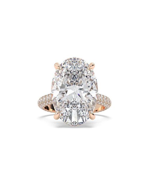 Lab Grown Diamonds White 14K Rose 10.00 Ct. Tw. Lab-Grown Diamond Ring