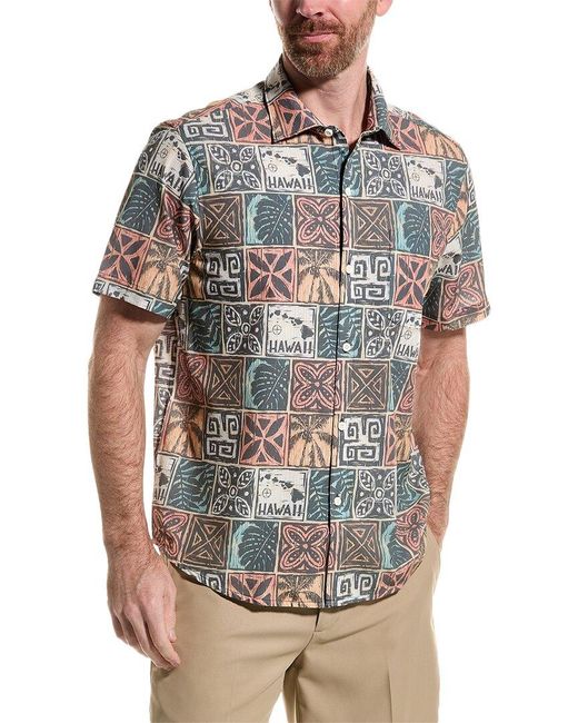 Tommy Bahama Gray Bahama Coast Palm Tiles Shirt for men