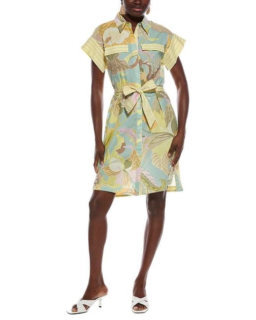 Marc Cain Green Printed Midi Dress