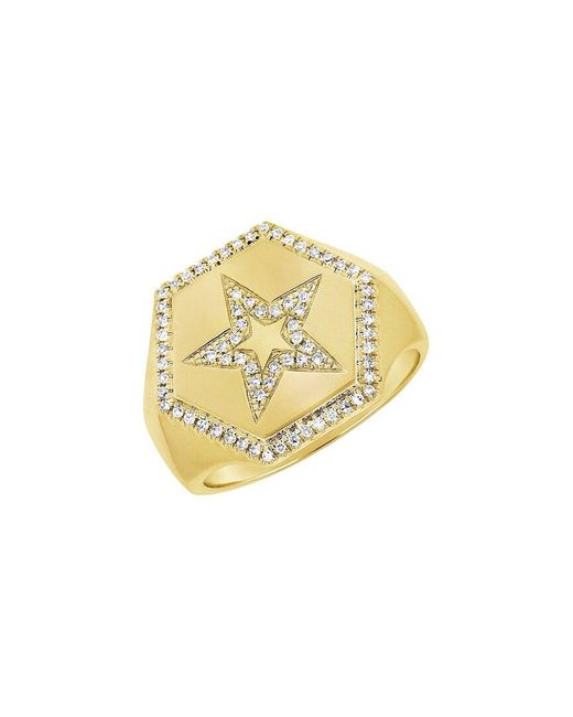 Sabrina Designs Metallic 14k 0.21 Ct. Tw. Diamond Star Signet Ring